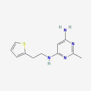 molecular formula C11H14N4S B13341402 2-methyl-N4-(2-(thiophen-2-yl)ethyl)pyrimidine-4,6-diamine 