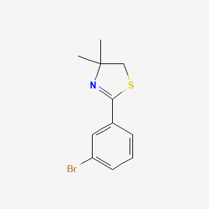 molecular formula C11H12BrNS B13341479 2-(3-Bromophenyl)-4,4-dimethyl-4,5-dihydrothiazole 