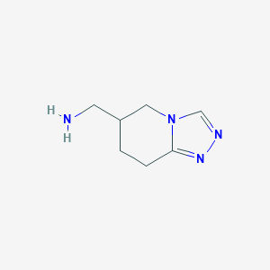 molecular formula C7H12N4 B13341488 (5,6,7,8-Tetrahydro-[1,2,4]triazolo[4,3-a]pyridin-6-yl)methanamine 