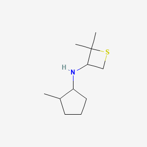 molecular formula C11H21NS B13341505 2,2-Dimethyl-N-(2-methylcyclopentyl)thietan-3-amine 