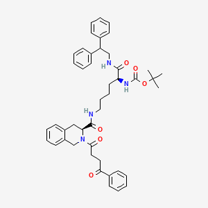 molecular formula C45H52N4O6 B13341550 tert-Butyl ((S)-1-((2,2-diphenylethyl)amino)-1-oxo-6-((S)-2-(4-oxo-4-phenylbutanoyl)-1,2,3,4-tetrahydroisoquinoline-3-carboxamido)hexan-2-yl)carbamate 