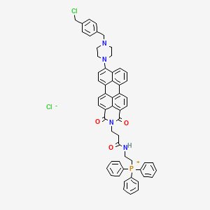 molecular formula C57H49Cl2N4O3P B13341576 (2-(3-(8-(4-(4-(Chloromethyl)benzyl)piperazin-1-yl)-1,3-dioxo-1H-benzo[10,5]anthra[2,1,9-def]isoquinolin-2(3H)-yl)propanamido)ethyl)triphenylphosphonium chloride 