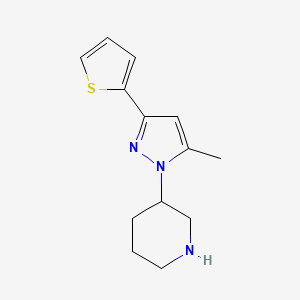 3-(5-methyl-3-(thiophen-2-yl)-1H-pyrazol-1-yl)piperidine