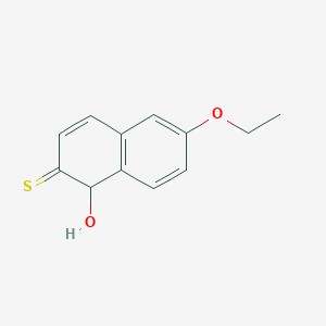 molecular formula C12H12O2S B13341615 6-Ethoxy-1-hydroxynaphthalene-2(1H)-thione 