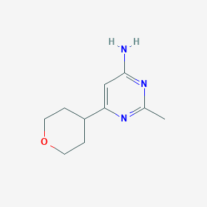 molecular formula C10H15N3O B13341629 2-Methyl-6-(oxan-4-yl)pyrimidin-4-amine 