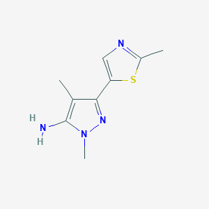 1,4-dimethyl-3-(2-methyl-1,3-thiazol-5-yl)-1H-pyrazol-5-amine