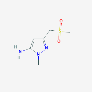 molecular formula C6H11N3O2S B13341658 3-(methanesulfonylmethyl)-1-methyl-1H-pyrazol-5-amine 