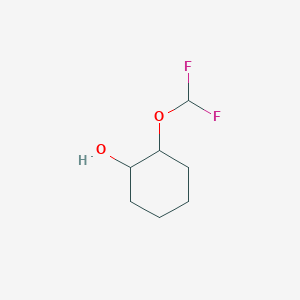 molecular formula C7H12F2O2 B13341699 2-(Difluoromethoxy)cyclohexan-1-ol 