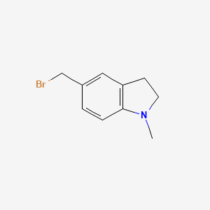 molecular formula C10H12BrN B13341704 5-(bromomethyl)-1-methyl-2,3-dihydro-1H-indole 