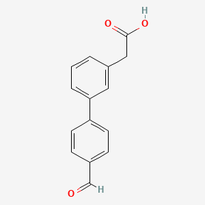 molecular formula C15H12O3 B1334171 (4'-甲酰基-联苯-3-基)-乙酸 CAS No. 669713-89-7