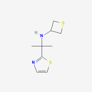 molecular formula C9H14N2S2 B13341741 N-(2-(Thiazol-2-yl)propan-2-yl)thietan-3-amine 