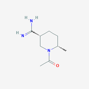 molecular formula C9H17N3O B13341756 Rel-(3R,6S)-1-acetyl-6-methylpiperidine-3-carboximidamide 