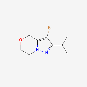 molecular formula C9H13BrN2O B13341776 3-Bromo-2-isopropyl-6,7-dihydro-4H-pyrazolo[5,1-c][1,4]oxazine 