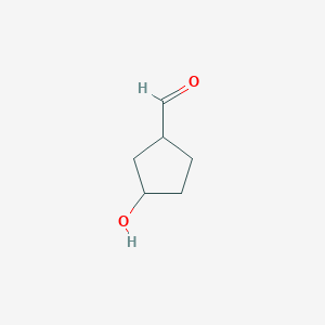 molecular formula C6H10O2 B13341779 3-Hydroxycyclopentane-1-carbaldehyde 