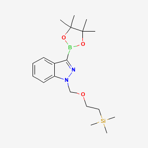 molecular formula C19H31BN2O3Si B13341799 3-(4,4,5,5-Tetramethyl-1,3,2-dioxaborolan-2-yl)-1-((2-(trimethylsilyl)ethoxy)methyl)-1H-indazole 