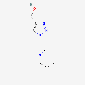 molecular formula C10H18N4O B13341808 (1-(1-isobutylazetidin-3-yl)-1H-1,2,3-triazol-4-yl)methanol 