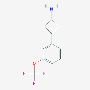 molecular formula C11H12F3NO B13341820 3-[3-(Trifluoromethoxy)phenyl]cyclobutan-1-amine 