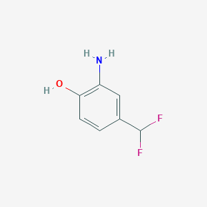 molecular formula C7H7F2NO B13341852 2-Amino-4-(difluoromethyl)phenol 