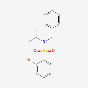 molecular formula C16H18BrNO2S B13341883 N-Benzyl-2-bromo-N-isopropylbenzenesulfonamide 