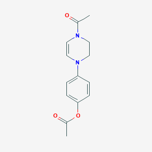 molecular formula C14H16N2O3 B13341893 4-(4-Acetyl-3,4-dihydropyrazin-1(2H)-yl)phenyl acetate 