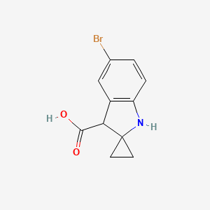 molecular formula C11H10BrNO2 B13341902 5'-Bromospiro[cyclopropane-1,2'-indoline]-3'-carboxylic acid 