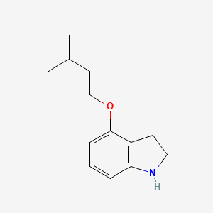 molecular formula C13H19NO B13341903 4-(Isopentyloxy)indoline 