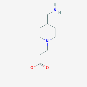 molecular formula C10H20N2O2 B13341912 Methyl 3-(4-(aminomethyl)piperidin-1-yl)propanoate 