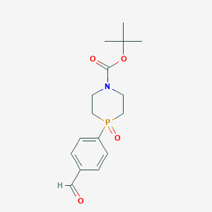 molecular formula C16H22NO4P B13341917 tert-Butyl 4-(4-formylphenyl)-1,4-azaphosphinane-1-carboxylate 4-oxide 