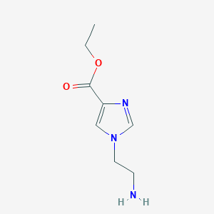 molecular formula C8H13N3O2 B13341926 Ethyl 1-(2-aminoethyl)-1H-imidazole-4-carboxylate 