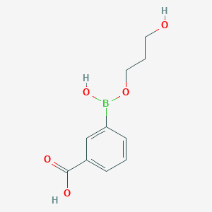 molecular formula C10H13BO5 B13341936 3-(Hydroxy(3-hydroxypropoxy)boranyl)benzoic acid 