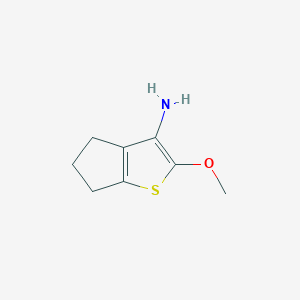 molecular formula C8H11NOS B13341942 2-Methoxy-5,6-dihydro-4H-cyclopenta[b]thiophen-3-amine 