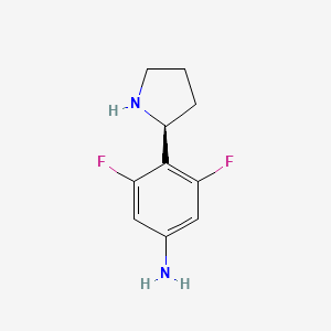 molecular formula C10H12F2N2 B13341953 (S)-3,5-Difluoro-4-(pyrrolidin-2-yl)aniline 