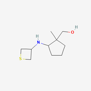 molecular formula C10H19NOS B13341955 (1-Methyl-2-(thietan-3-ylamino)cyclopentyl)methanol 