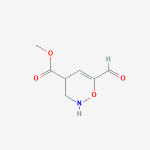 molecular formula C7H9NO4 B13341958 Methyl 6-formyl-3,4-dihydro-2H-1,2-oxazine-4-carboxylate 