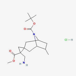 8-(tert-Butyl) 2'-methyl 2'-(aminomethyl)-6-methyl-8-azaspiro[bicyclo[3.2.1]octane-3,1'-cyclopropane]-2',8-dicarboxylate hydrochloride