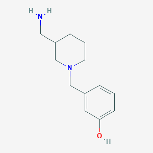 molecular formula C13H20N2O B13341987 3-((3-(Aminomethyl)piperidin-1-yl)methyl)phenol 