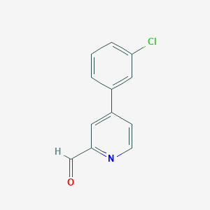 molecular formula C12H8ClNO B13341988 4-(3-Chlorophenyl)pyridine-2-carbaldehyde CAS No. 61704-36-7