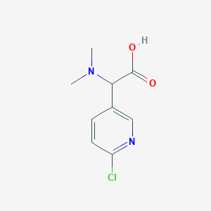 molecular formula C9H11ClN2O2 B13342031 2-(6-Chloropyridin-3-yl)-2-(dimethylamino)acetic acid CAS No. 1007878-77-4