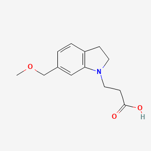 molecular formula C13H17NO3 B13342069 3-(6-(Methoxymethyl)indolin-1-yl)propanoic acid 