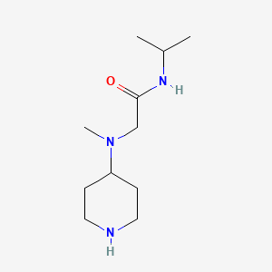 molecular formula C11H23N3O B13342106 2-[Methyl(piperidin-4-yl)amino]-N-(propan-2-yl)acetamide 