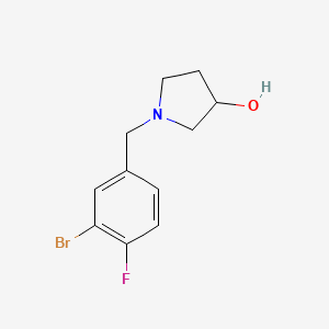 molecular formula C11H13BrFNO B13342120 1-(3-Bromo-4-fluorobenzyl)pyrrolidin-3-ol 