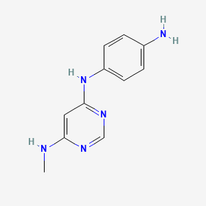 molecular formula C11H13N5 B13342123 N4-(4-aminophenyl)-N6-methylpyrimidine-4,6-diamine 