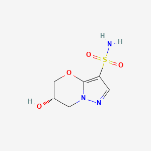 molecular formula C6H9N3O4S B13342159 (S)-6-Hydroxy-6,7-dihydro-5H-pyrazolo[5,1-b][1,3]oxazine-3-sulfonamide 