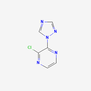 molecular formula C6H4ClN5 B13342167 2-Chloro-3-(1H-1,2,4-triazol-1-yl)pyrazine 