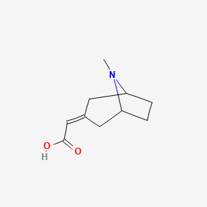 molecular formula C10H15NO2 B13342179 2-(8-Methyl-8-azabicyclo[3.2.1]octan-3-ylidene)acetic acid 