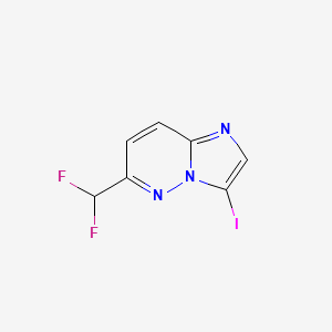 molecular formula C7H4F2IN3 B13342196 6-(Difluoromethyl)-3-iodoimidazo[1,2-b]pyridazine 