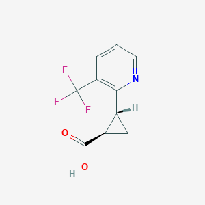 molecular formula C10H8F3NO2 B13342213 (1R,2R)-2-(3-(Trifluoromethyl)pyridin-2-yl)cyclopropane-1-carboxylic acid 