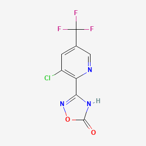 molecular formula C8H3ClF3N3O2 B13342292 3-(3-chloro-5-(trifluoromethyl)pyridin-2-yl)-1,2,4-oxadiazol-5(4H)-one 