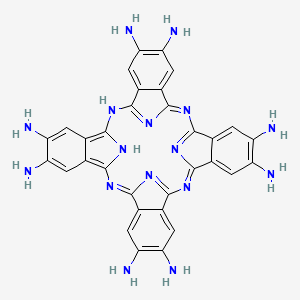 molecular formula C32H26N16 B13342306 29H,31H-Phthalocyanine-2,3,9,10,16,17,23,24-octamine 