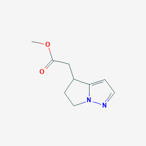 molecular formula C9H12N2O2 B13342314 Methyl 2-(5,6-dihydro-4H-pyrrolo[1,2-b]pyrazol-4-yl)acetate 